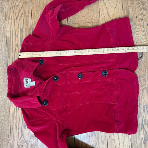 Y2K Western Red Corduroy Jacket 1X Button Front Plus Size Stretch Holiday Bold - Picture 10 of 14